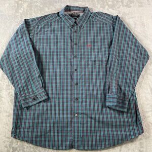 Ariat Men's Blue and Red Plaid Casual Button Down Shirt